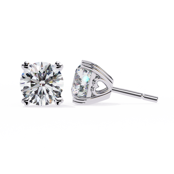 Round Cut Solitaire Diamond Stud Earrings