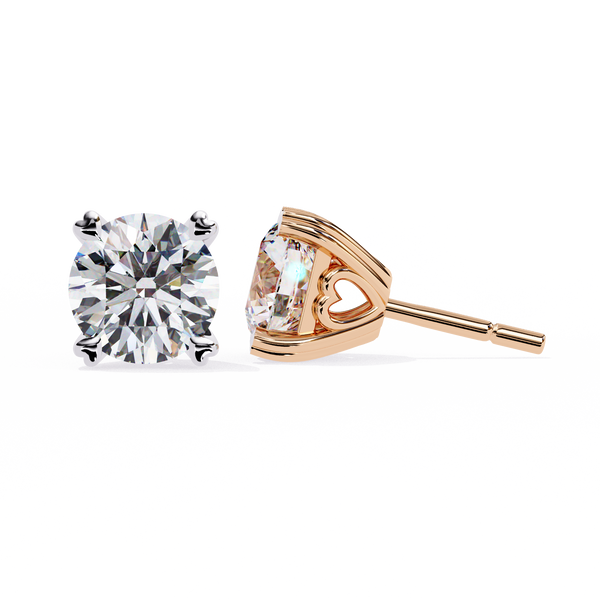 Round Cut Solitaire Diamond Stud Earrings