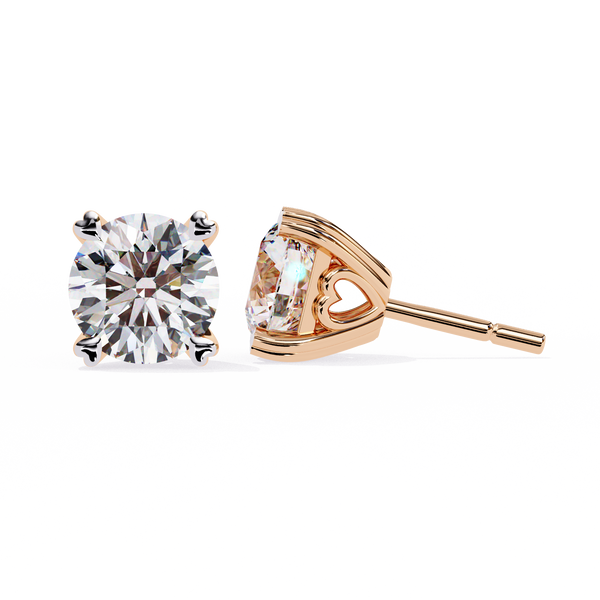Round Cut Solitaire Diamond Stud Earrings