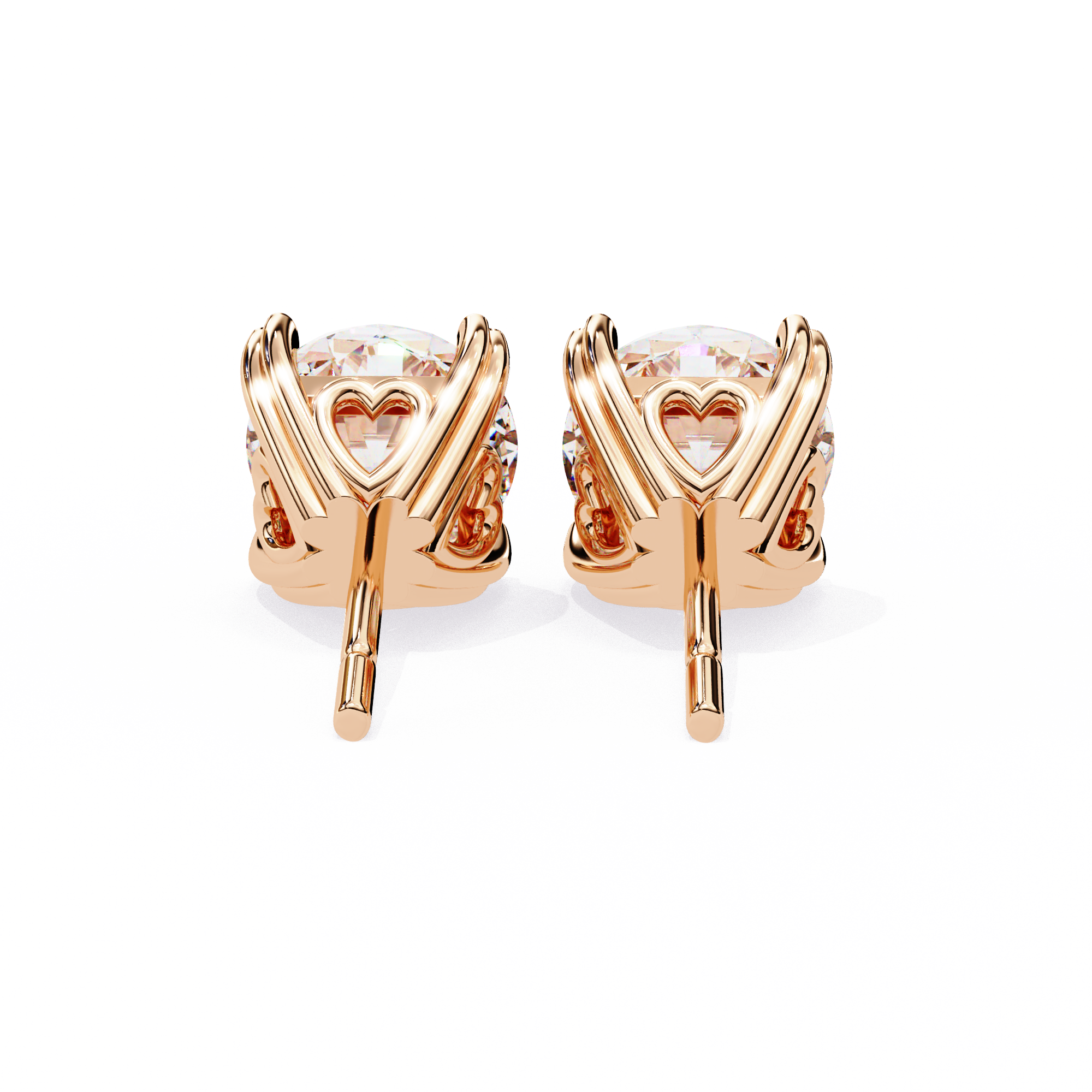 Round Cut Solitaire Diamond Stud Earrings