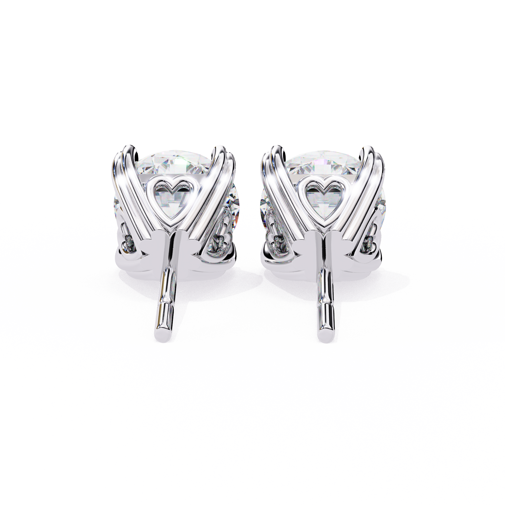 Round Cut Solitaire Diamond Stud Earrings