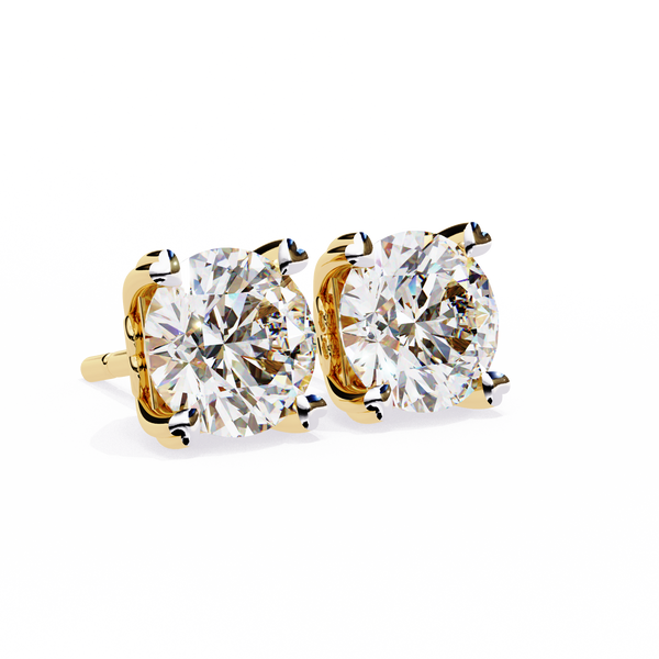 Round Cut Solitaire Diamond Stud Earrings