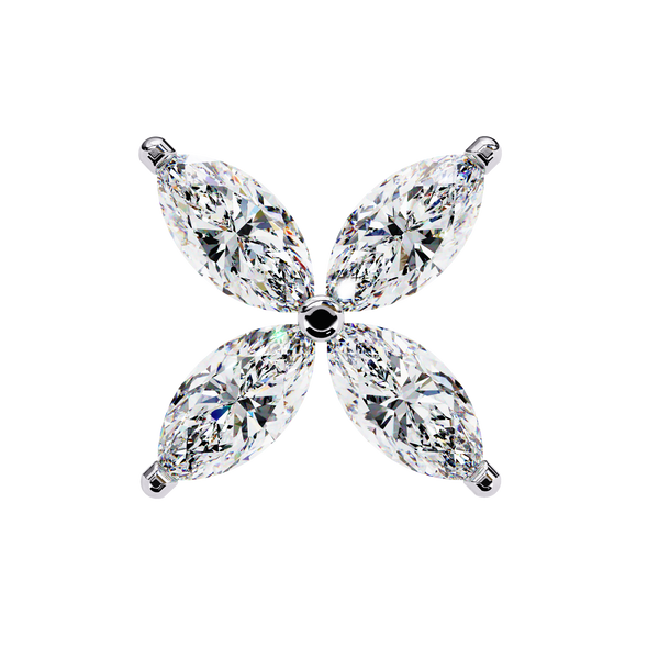 Marquise Four Stone Diamond Stud Earrings