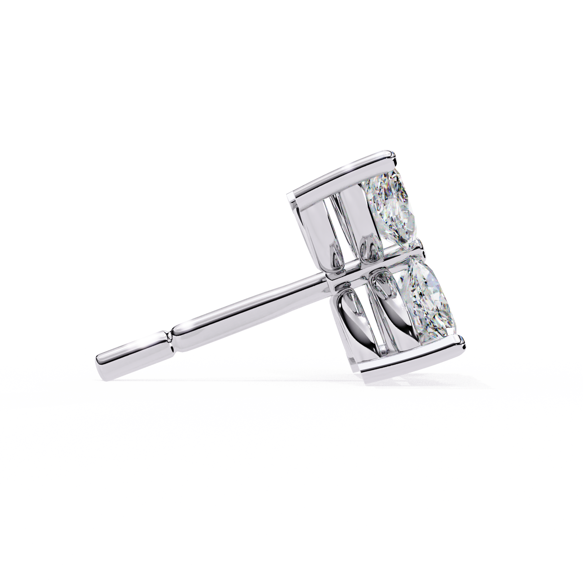 Marquise Four Stone Diamond Stud Earrings