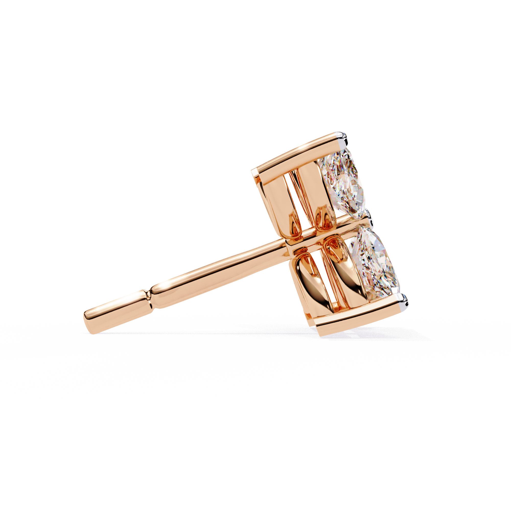 Marquise Four Stone Diamond Stud Earrings
