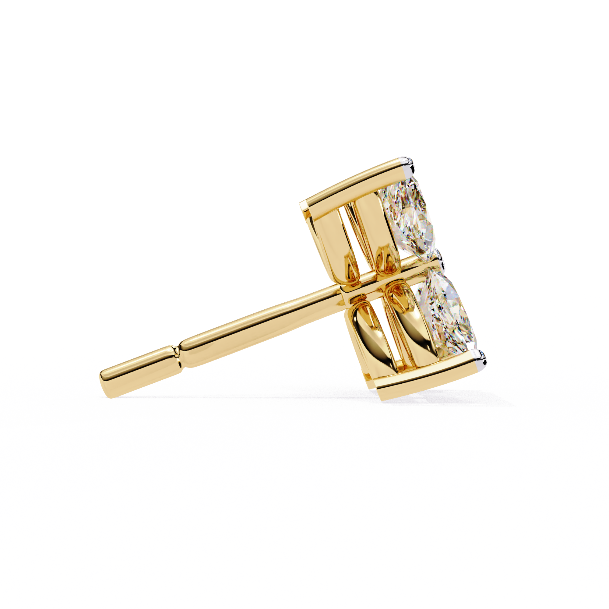 Marquise Four Stone Diamond Stud Earrings