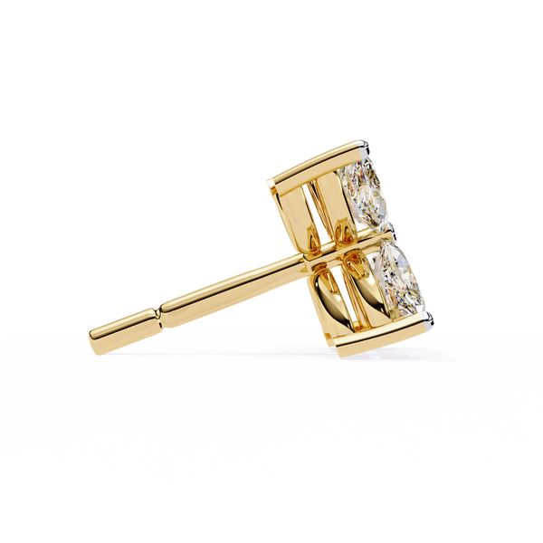 Marquise Four Stone Diamond Stud Earrings