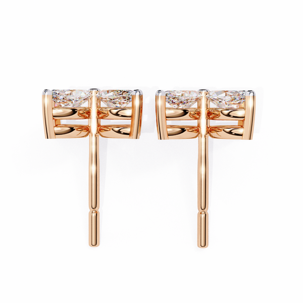 Marquise Four Stone Diamond Stud Earrings