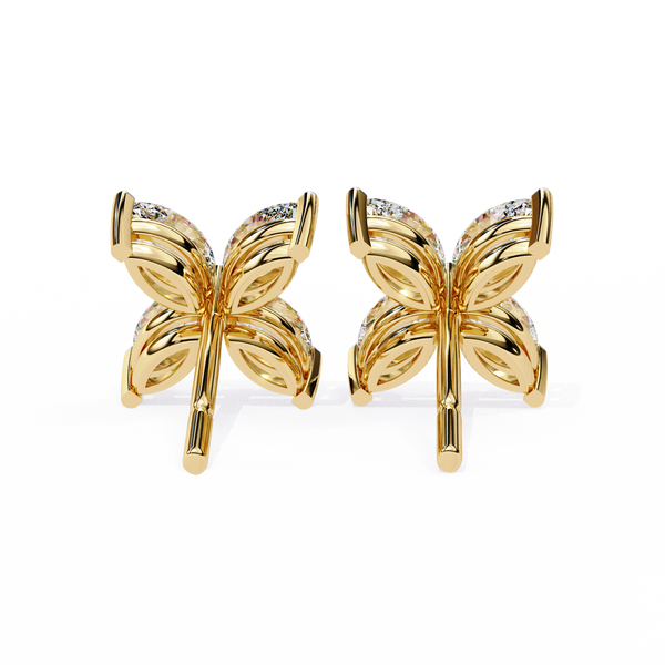 Marquise Four Stone Diamond Stud Earrings