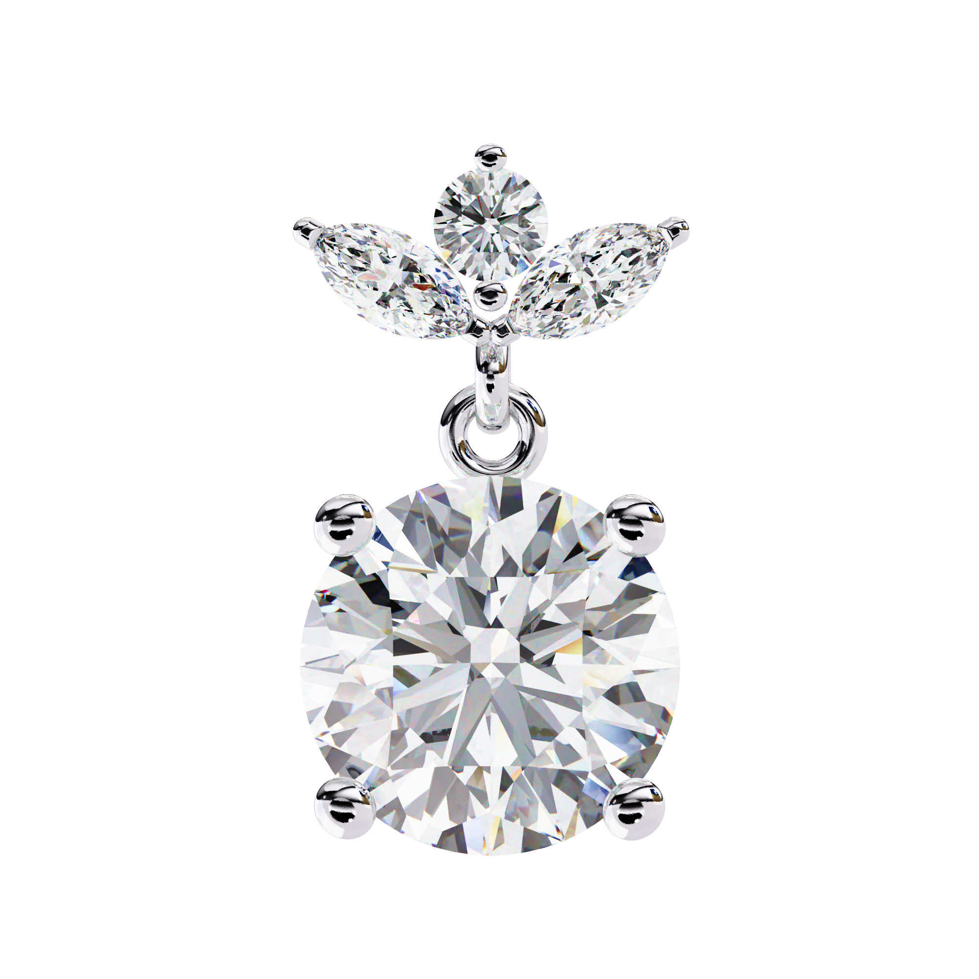 Dew Drop Cut Dangle Diamond Stud Earrings