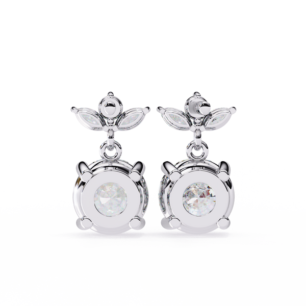 Dew Drop Cut Dangle Diamond Stud Earrings