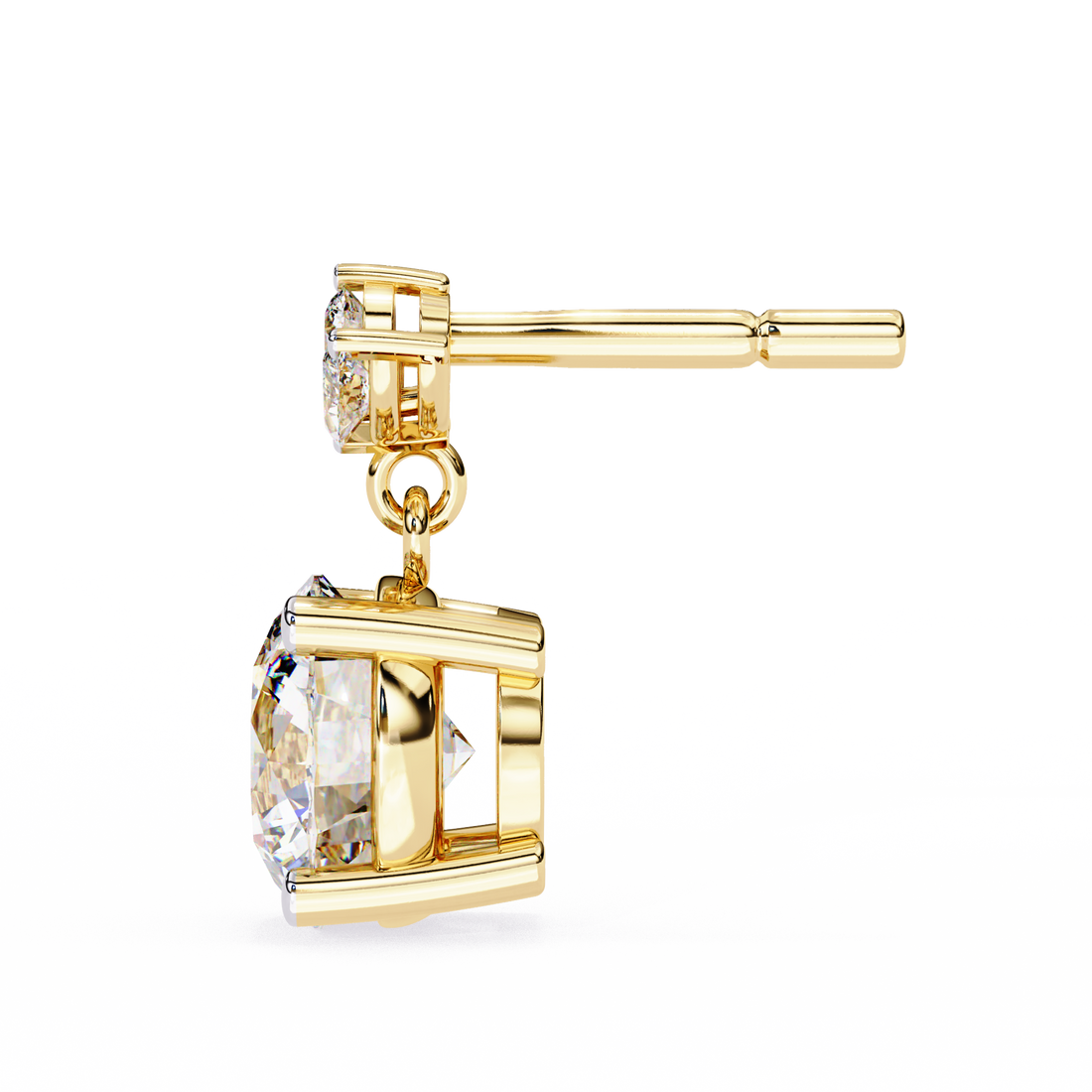 Dew Drop Cut Dangle Diamond Stud Earrings