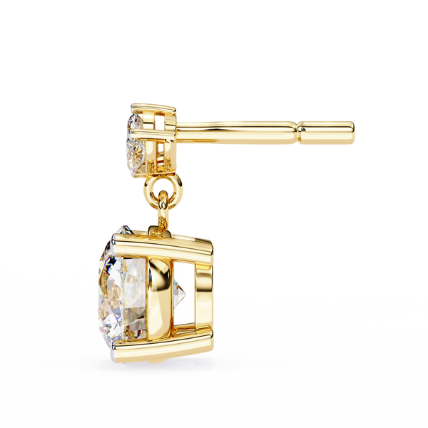 Dew Drop Cut Dangle Diamond Stud Earrings