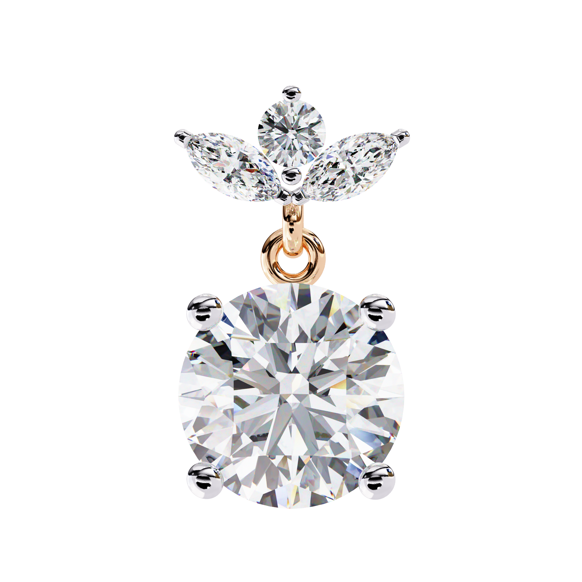 Dew Drop Cut Dangle Diamond Stud Earrings