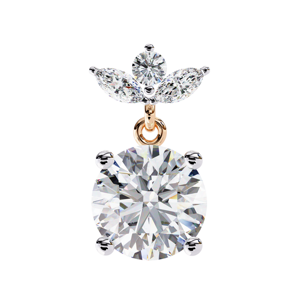 Dew Drop Cut Dangle Diamond Stud Earrings