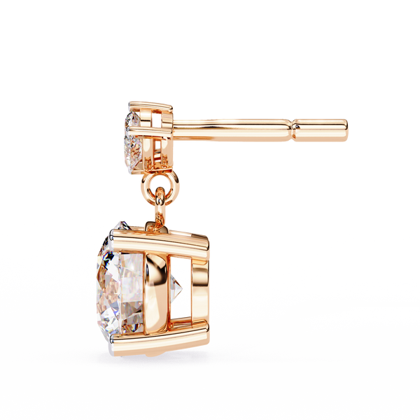 Dew Drop Cut Dangle Diamond Stud Earrings