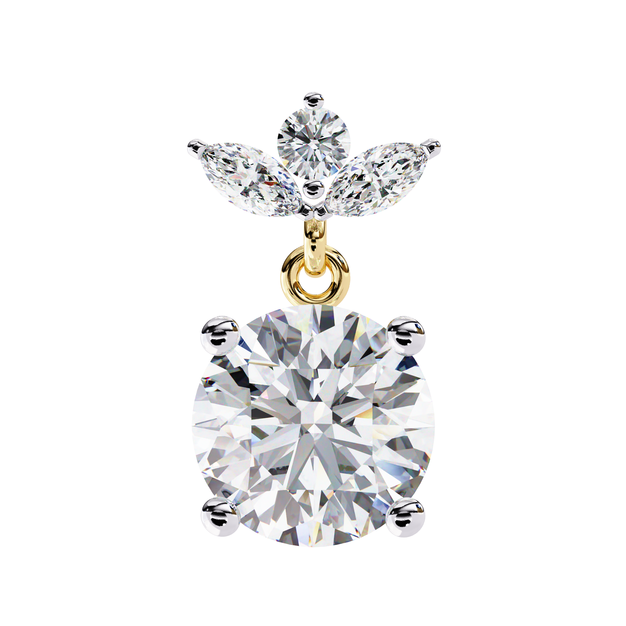 Dew Drop Cut Dangle Diamond Stud Earrings