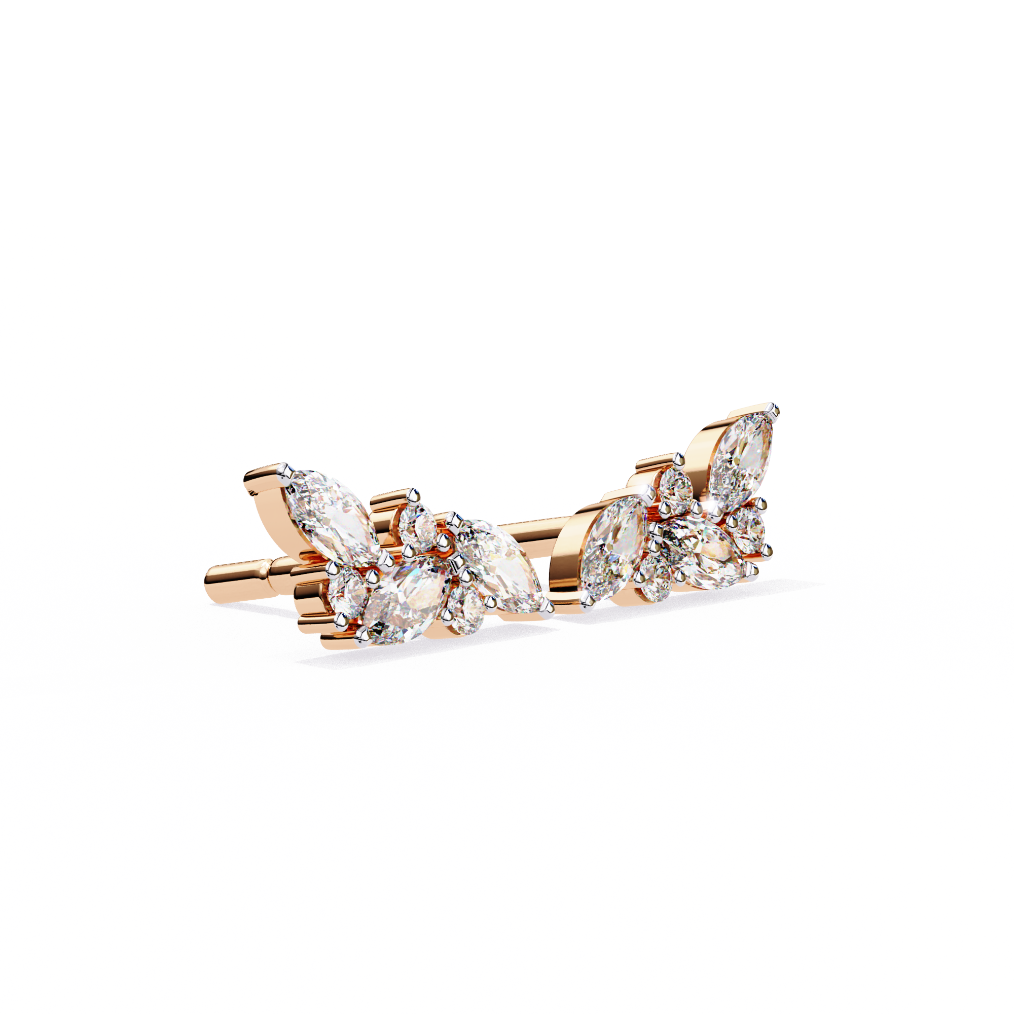 Marquise Cut Cluster Diamond Stud Earrings