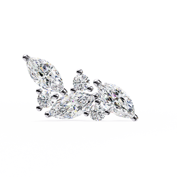 Marquise Cut Cluster Diamond Stud Earrings