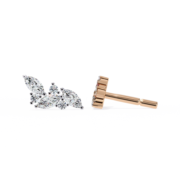 Marquise Cut Cluster Diamond Stud Earrings