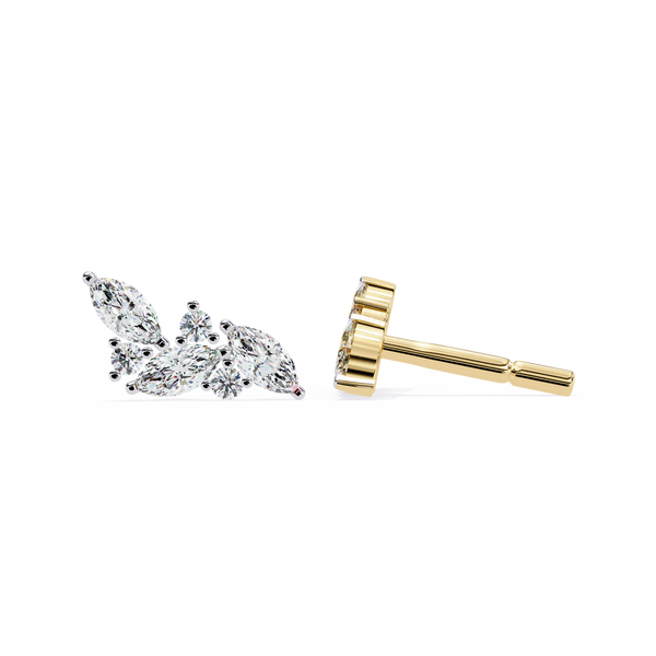 Marquise Cut Cluster Diamond Stud Earrings