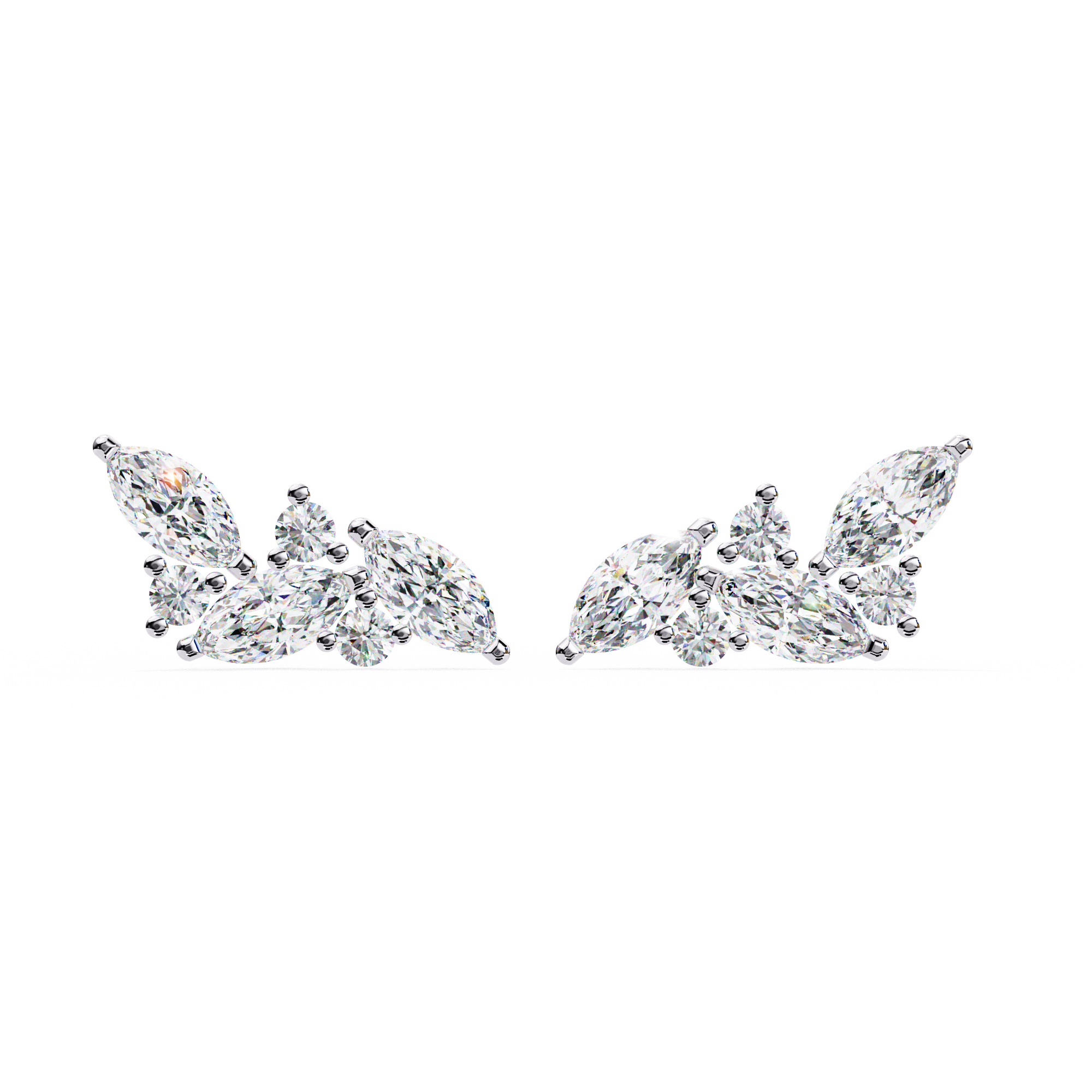 Marquise Cut Cluster Diamond Stud Earrings