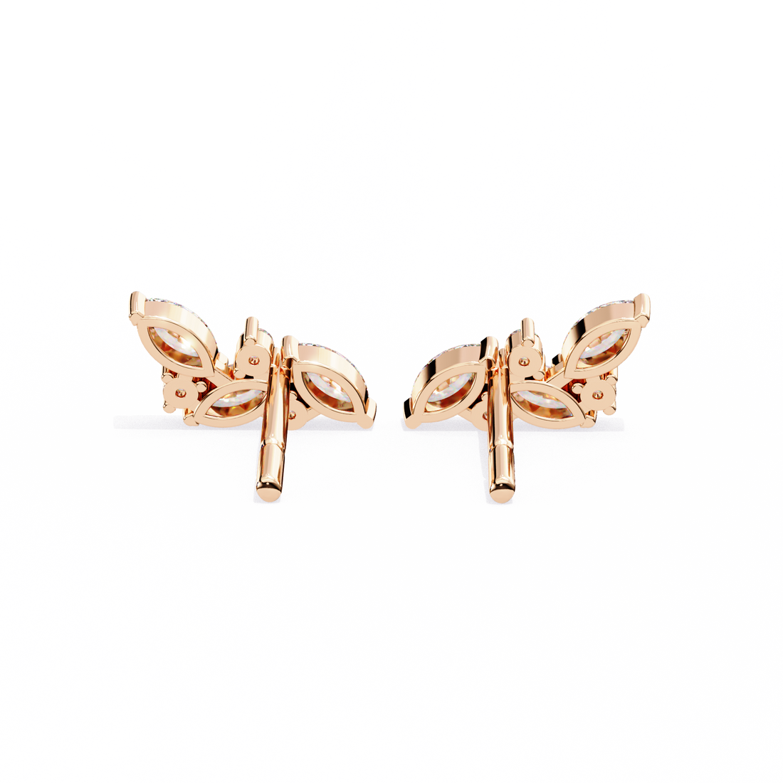 Marquise Cut Cluster Diamond Stud Earrings