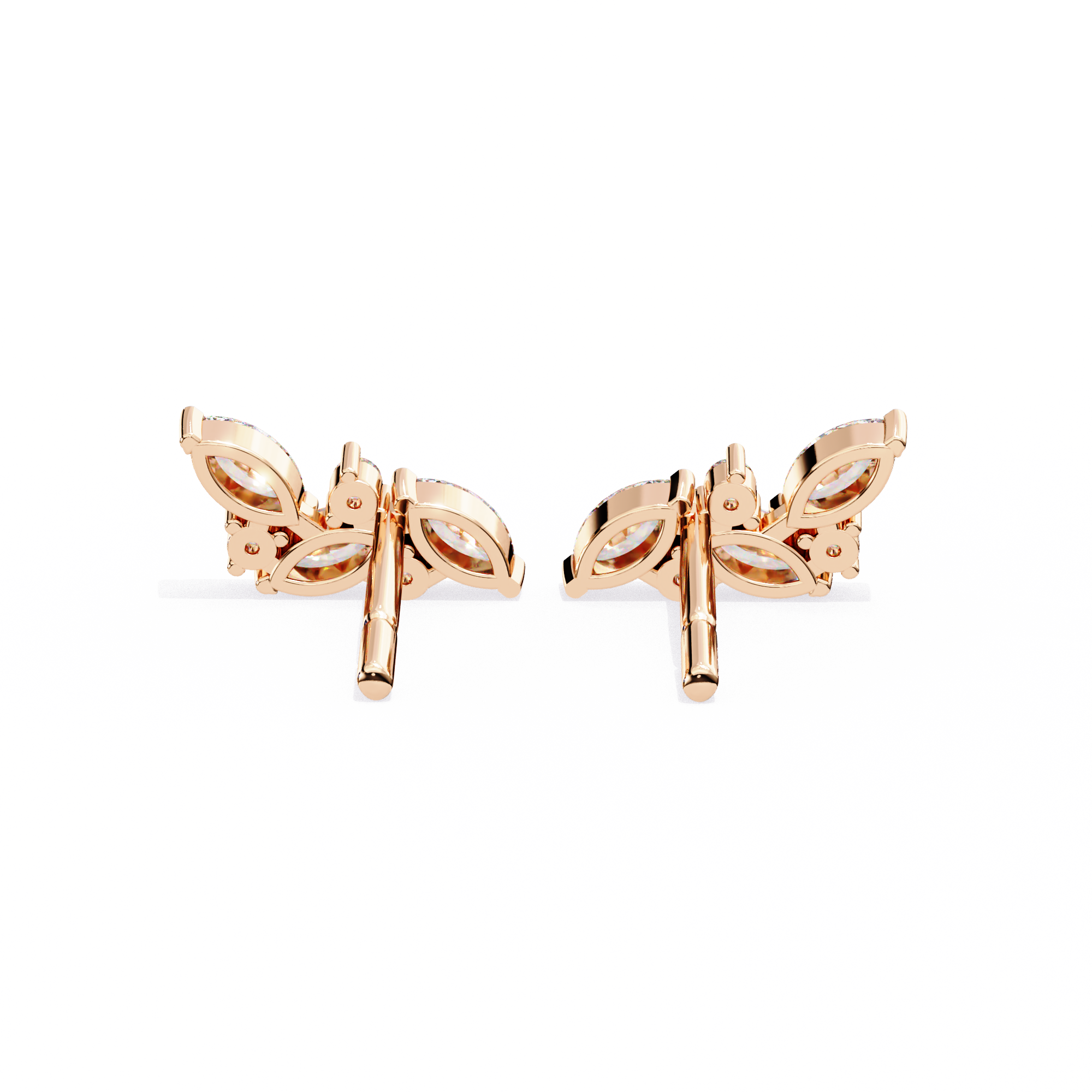 Marquise Cut Cluster Diamond Stud Earrings
