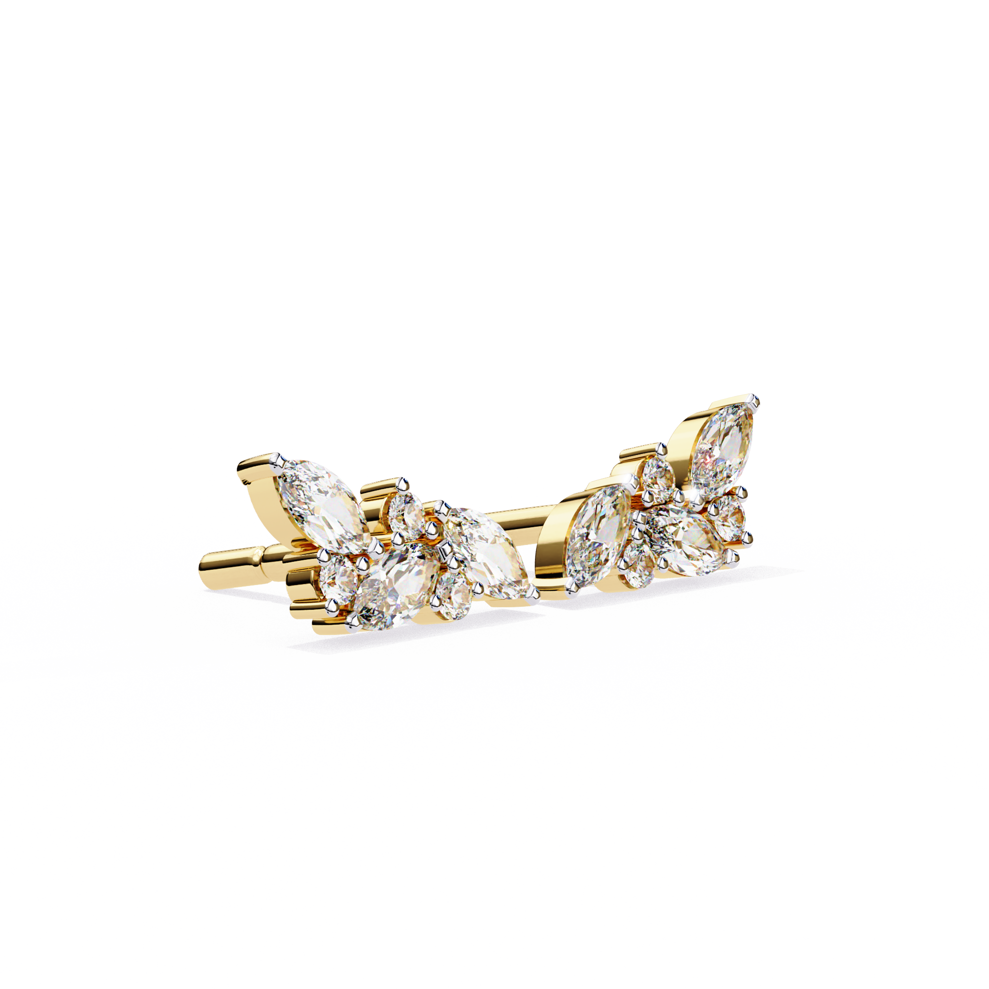 Marquise Cut Cluster Diamond Stud Earrings