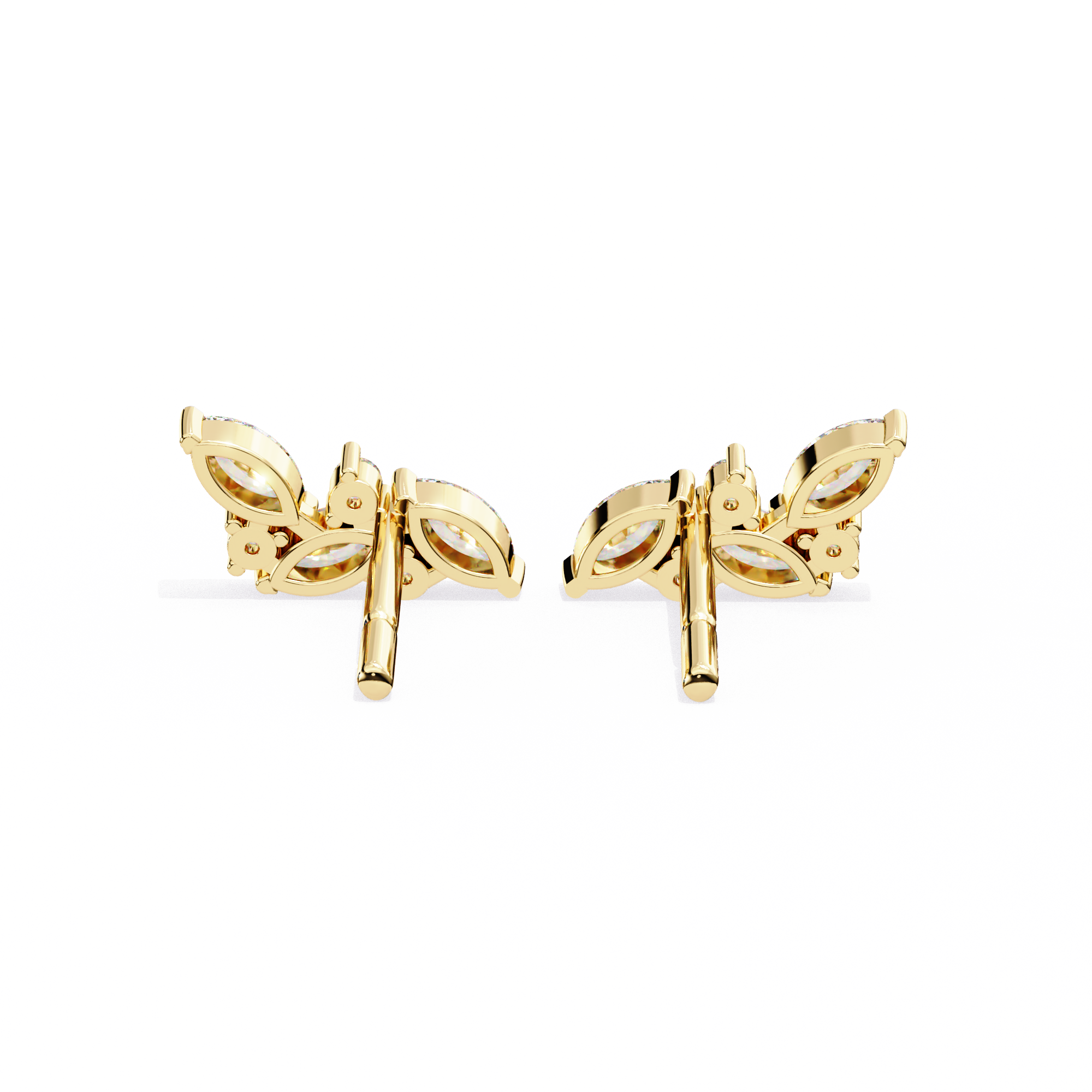 Marquise Cut Cluster Diamond Stud Earrings
