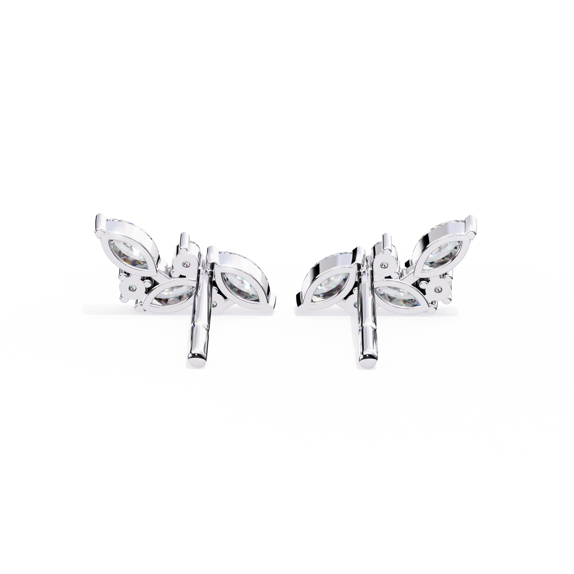 Marquise Cut Cluster Diamond Stud Earrings
