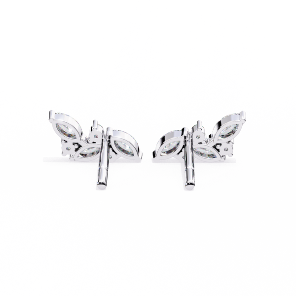 Marquise Cut Cluster Diamond Stud Earrings