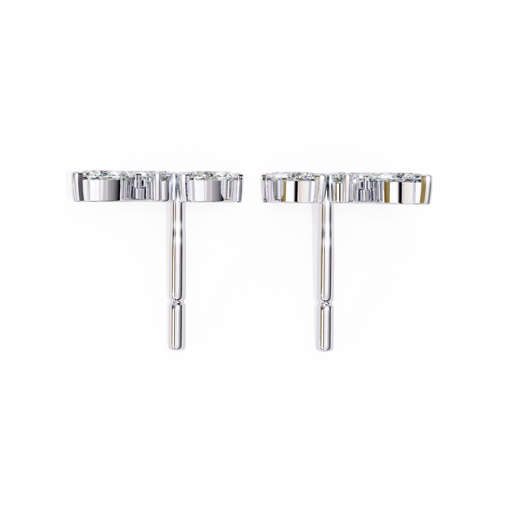 Marquise Cut Cluster Diamond Stud Earrings