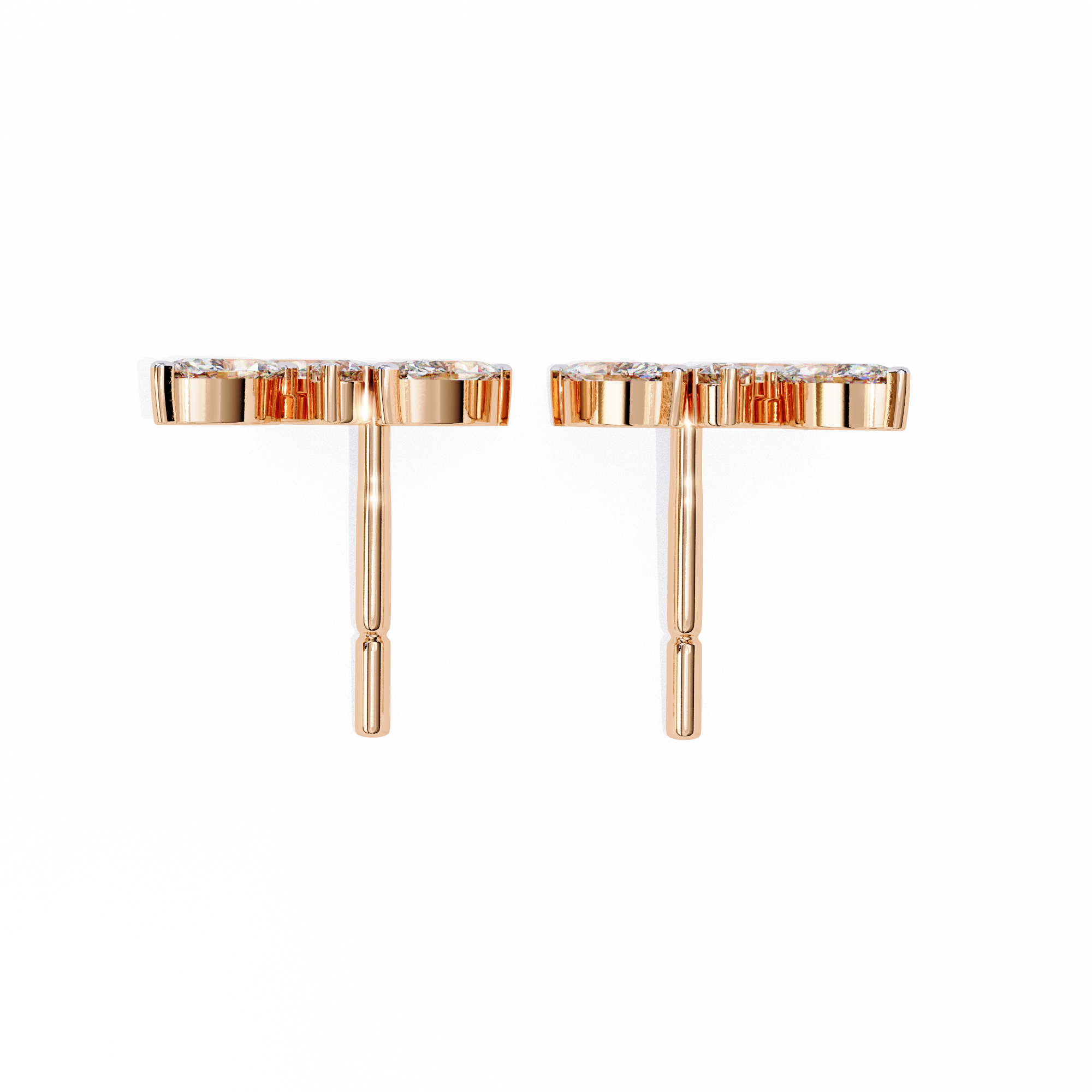 Marquise Cut Cluster Diamond Stud Earrings