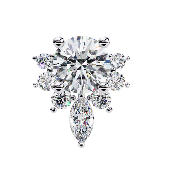 Dazzling Solitaire Diamond Burst Stud Earrings