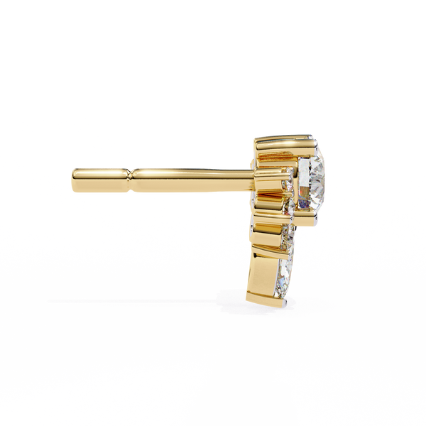 Dazzling Solitaire Diamond Burst Stud Earrings