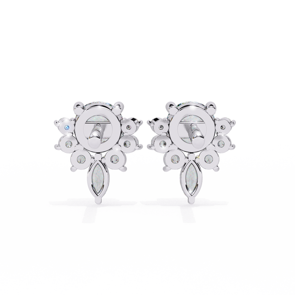 Dazzling Solitaire Diamond Burst Stud Earrings