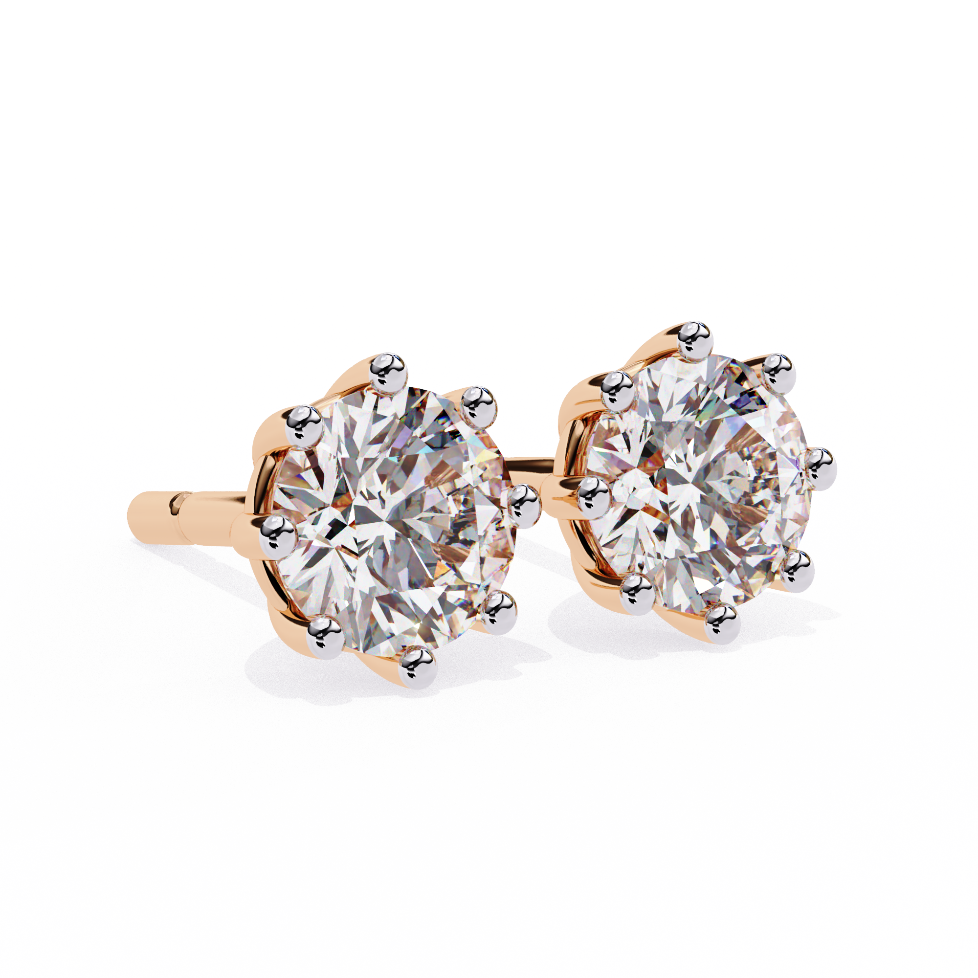 Eight-Prong Set Diamond Studs