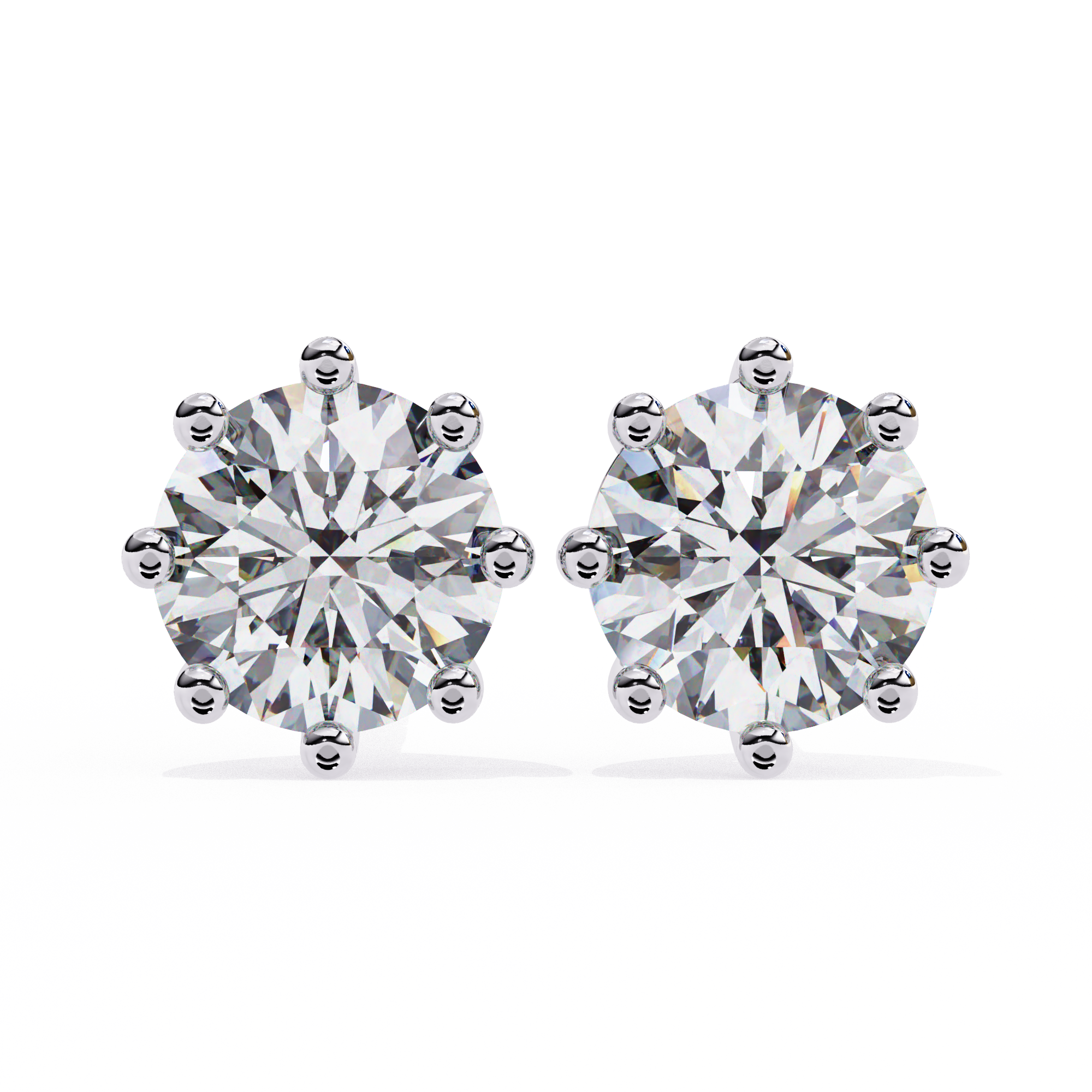 Eight-Prong Set Diamond Studs