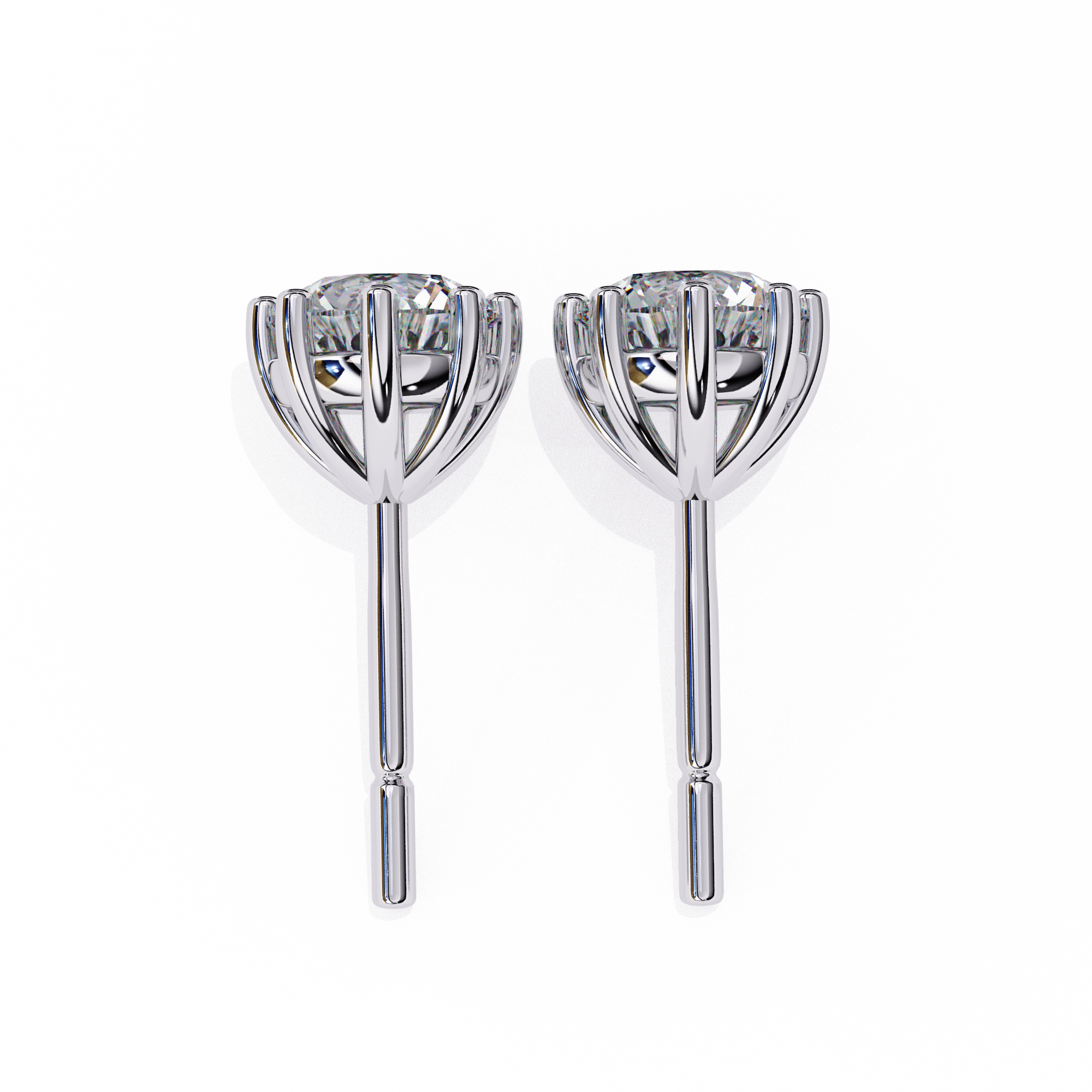 Eight-Prong Set Diamond Studs