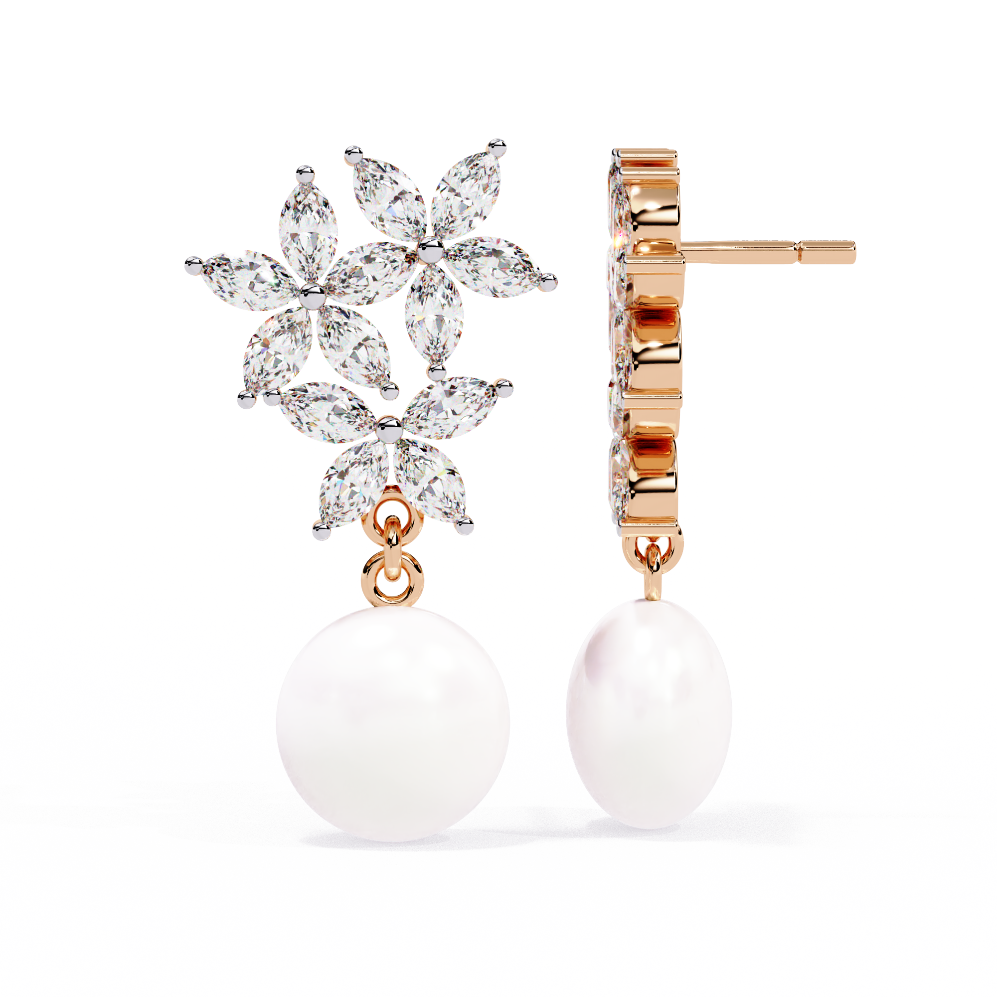 Ettika Best Day Crystal and Pearl Earrings