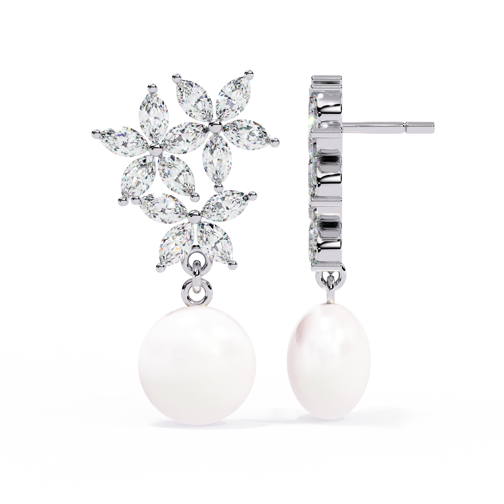 Ettika Best Day Crystal and Pearl Earrings