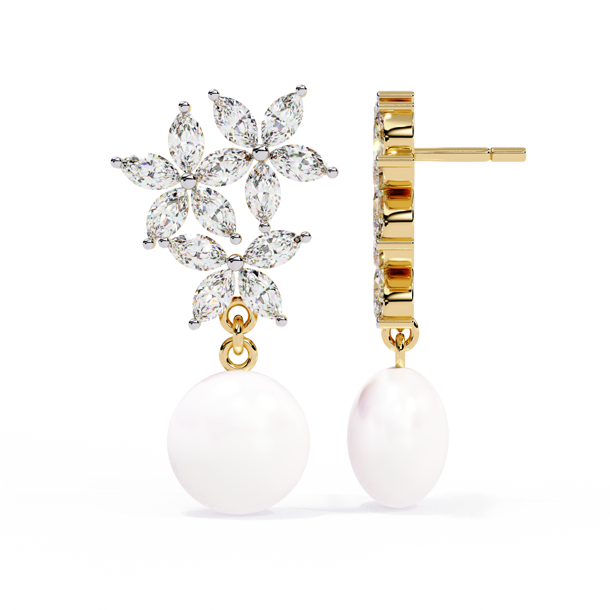 Ettika Best Day Crystal and Pearl Earrings