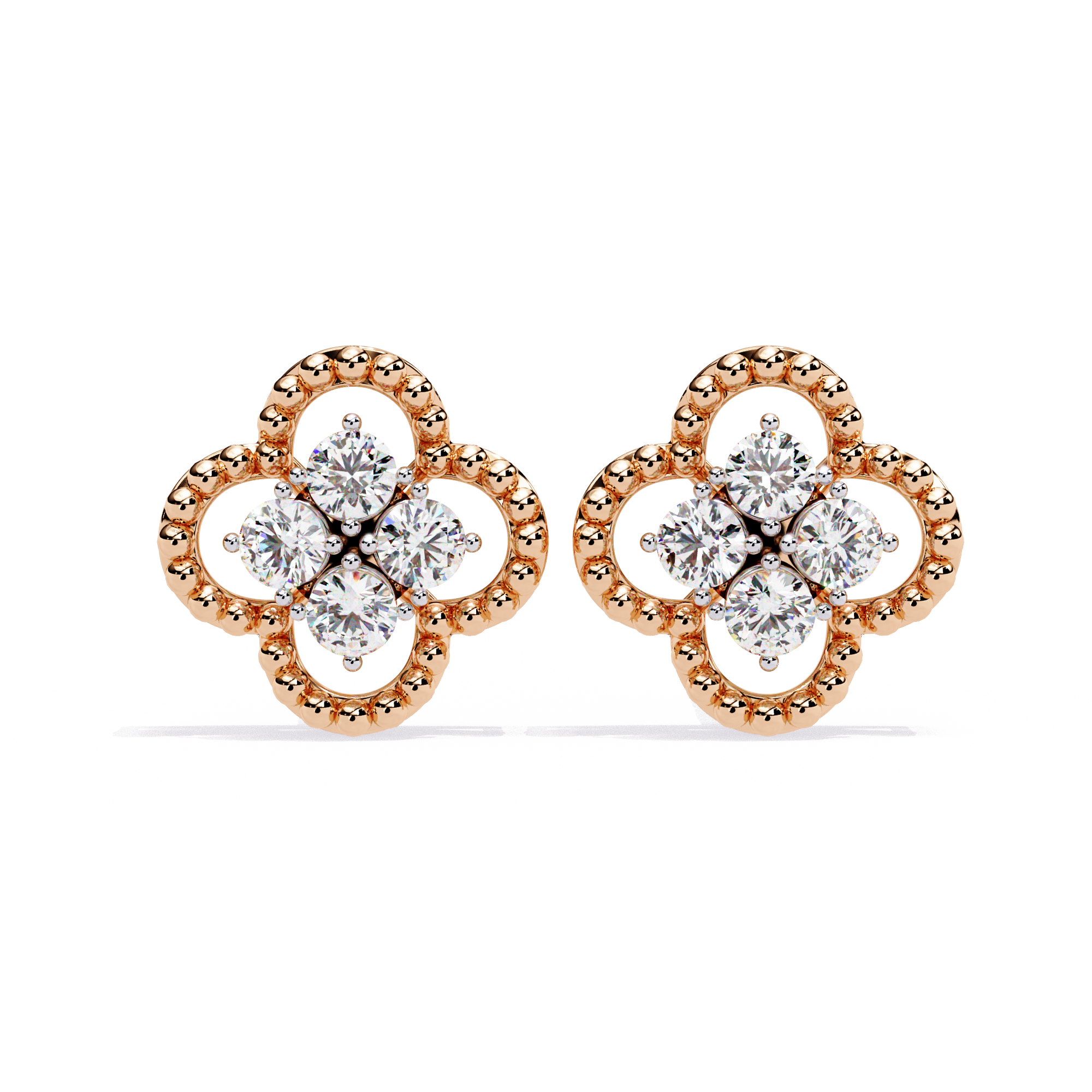 Classic Floral Diamond Earrings