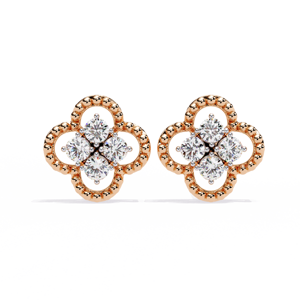 Classic Floral Diamond Earrings