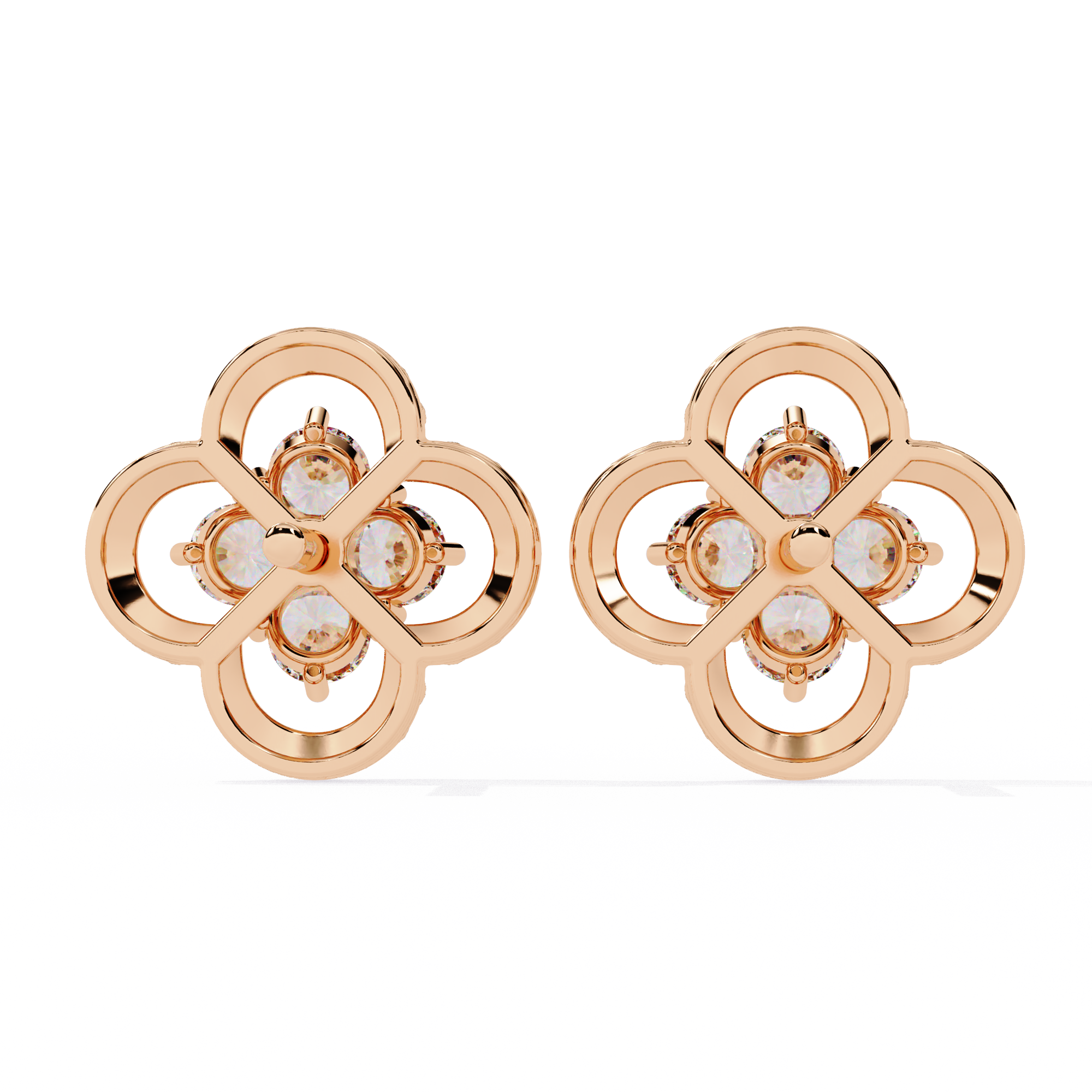 Classic Floral Diamond Earrings