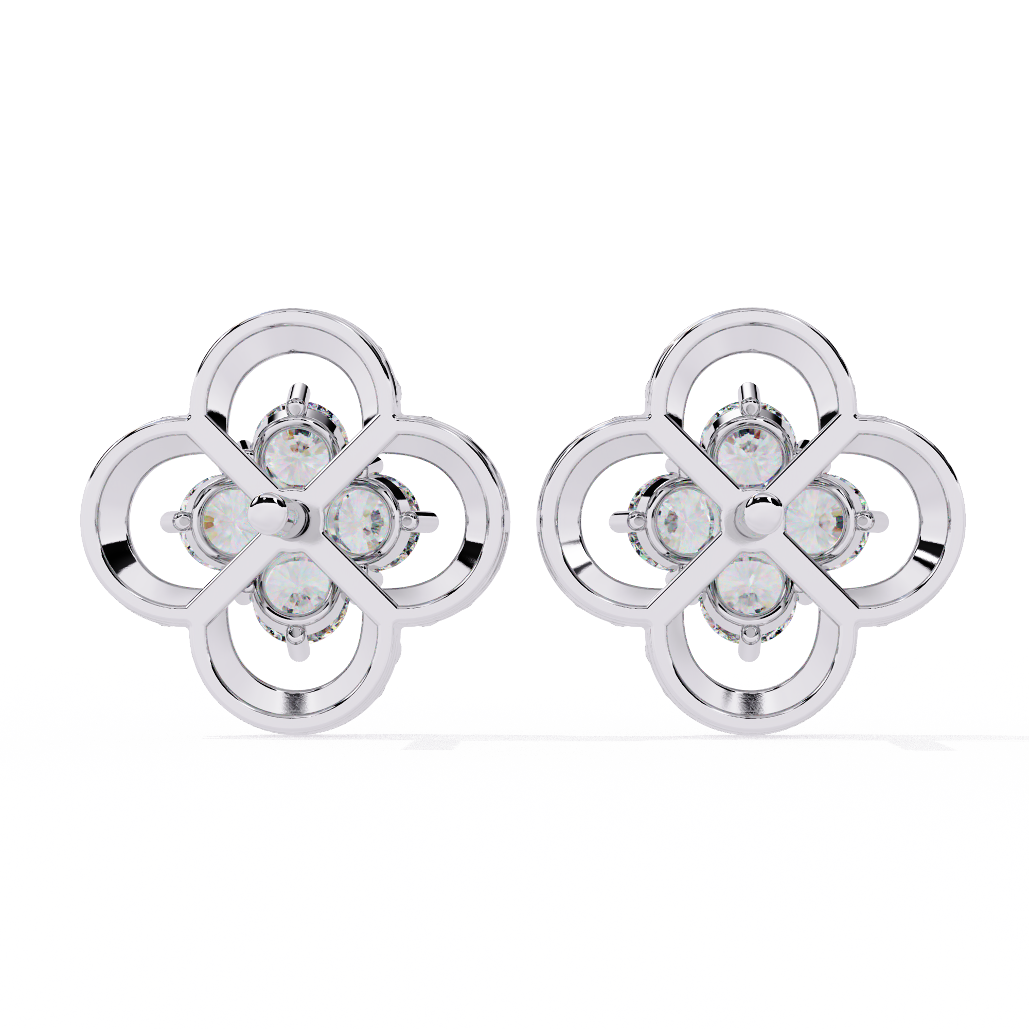 Classic Floral Diamond Earrings