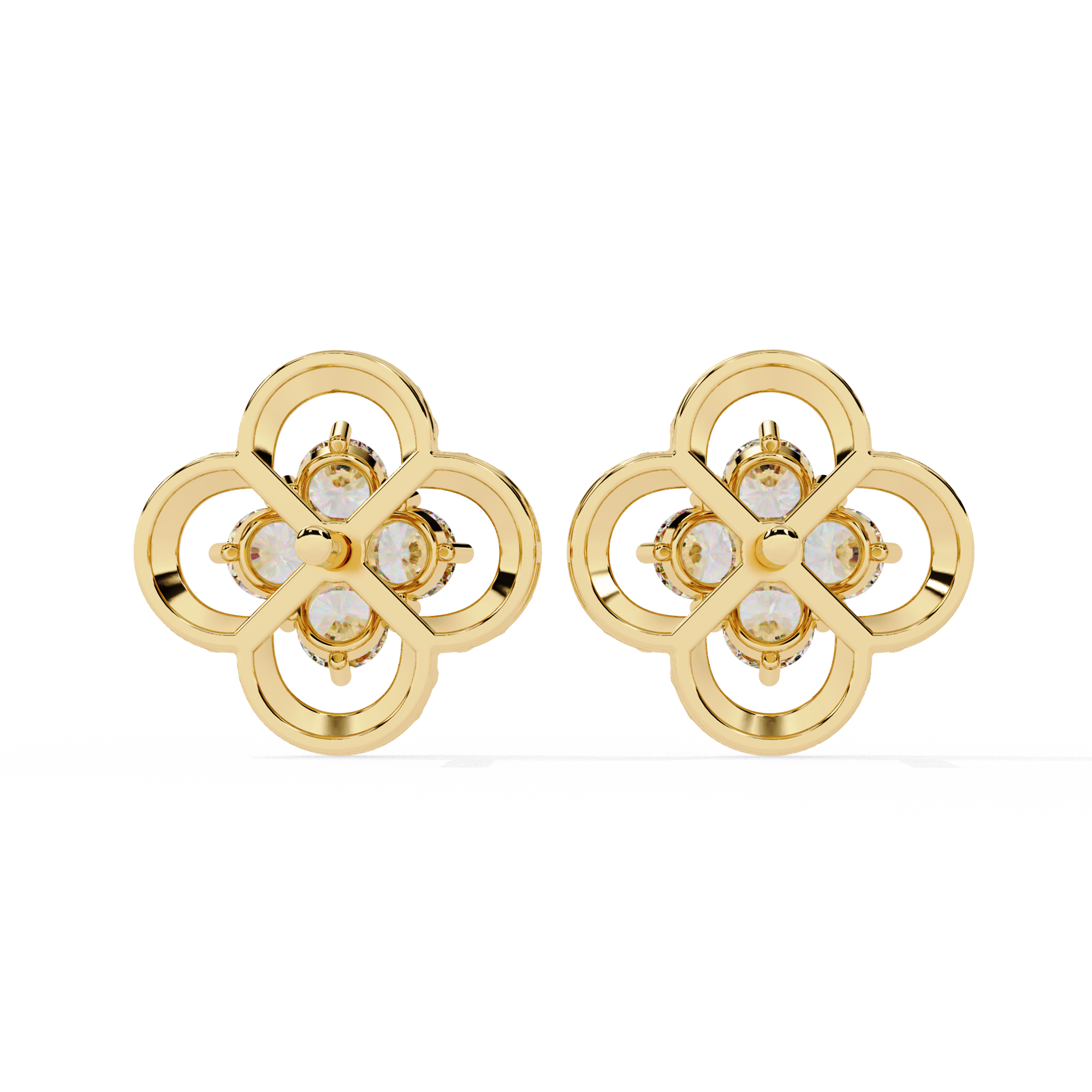 Classic Floral Diamond Earrings