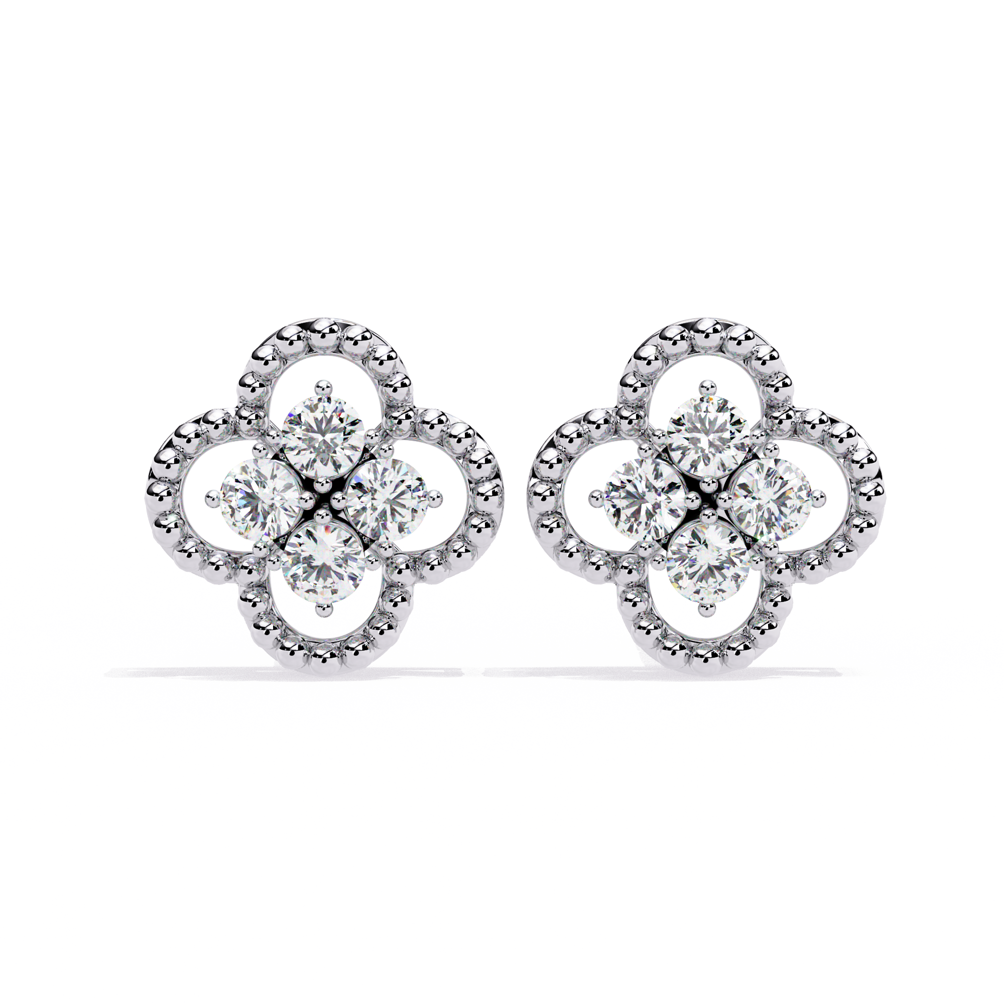 Classic Floral Diamond Earrings