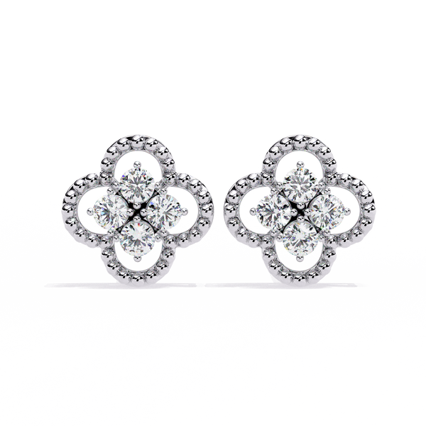 Classic Floral Diamond Earrings